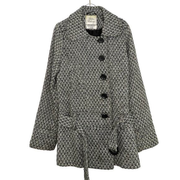 Urban Behavior UO Black and White Knit Pea Coat Large - Picture 2 of 5